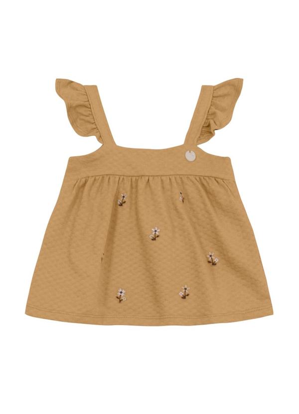 Brandili Mundi - Conjunto Infantil Menina de Florzinhas Marrom 3