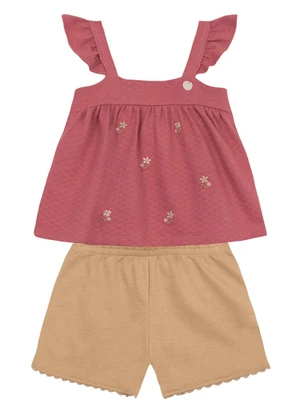 Brandili Mundi - Conjunto Infantil Menina de Florzinhas Rosa - BRANDILI MUNDI