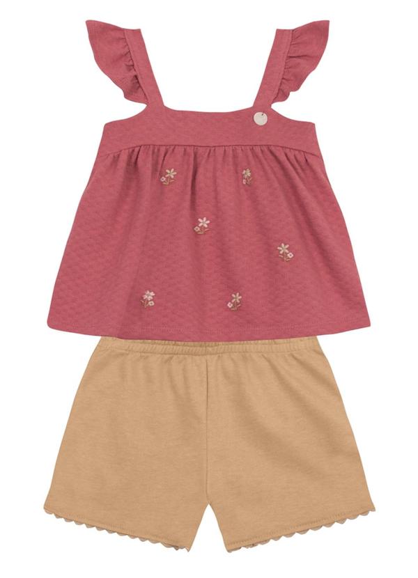 Mundi - Conjunto Infantil Menina de Florzinhas Rosa