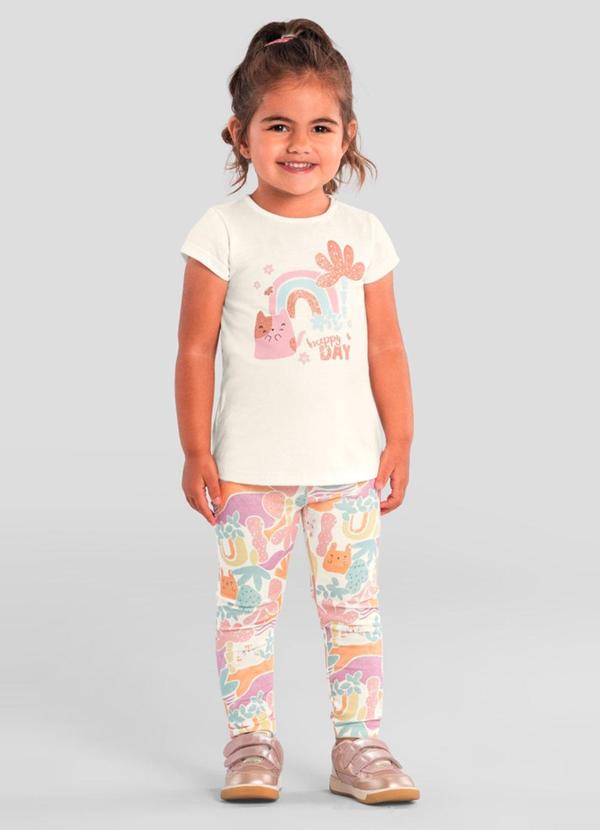 Brandili - Conjunto Infantil Menina de Gatinhos Bege