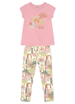 Brandili - Conjunto Infantil Menina de Gatinhos Rosa - BRANDILI
