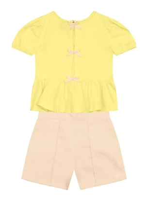 Brandili Mundi - Conjunto Infantil Menina de Lacinho Amarelo - BRANDILI MUNDI