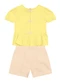 Brandili Mundi - Conjunto Infantil Menina de Lacinho Bege - variação: Amarelo