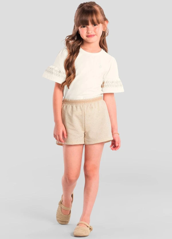 Brandili Mundi - Conjunto Infantil Menina Detalhada Bege