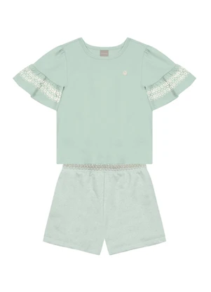 Brandili Mundi - Conjunto Infantil Menina Detalhada Verde - BRANDILI MUNDI