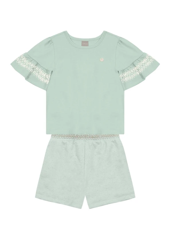 Brandili Mundi - Conjunto Infantil Menina Detalhada Verde