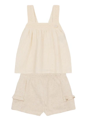 Mundi - Conjunto Infantil Menina Detalhado Bege - MUNDI