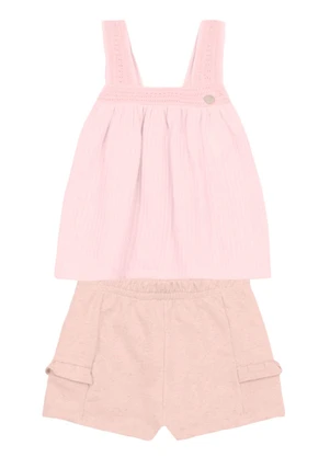 Brandili Mundi - Conjunto Infantil Menina Detalhado Rosa - BRANDILI MUNDI