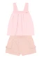 Brandili Mundi - Conjunto Infantil Menina Detalhado Bege - variação: Rosa