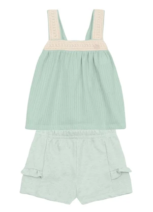 Brandili Mundi - Conjunto Infantil Menina Detalhado Verde - BRANDILI MUNDI