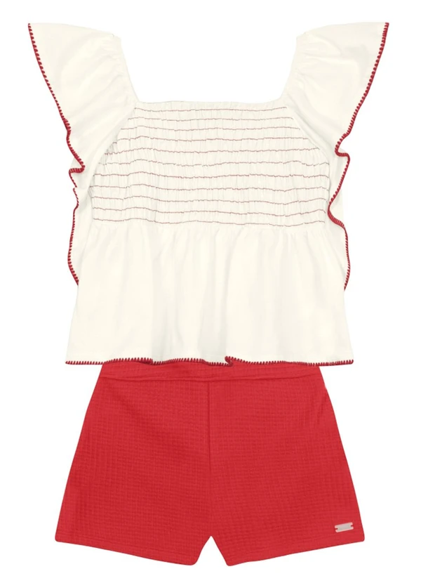 Brandili Mundi - Conjunto Infantil Menina em Babado Bege 2