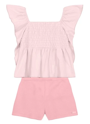 Mundi - Conjunto Infantil Menina em Babado Rosa - MUNDI