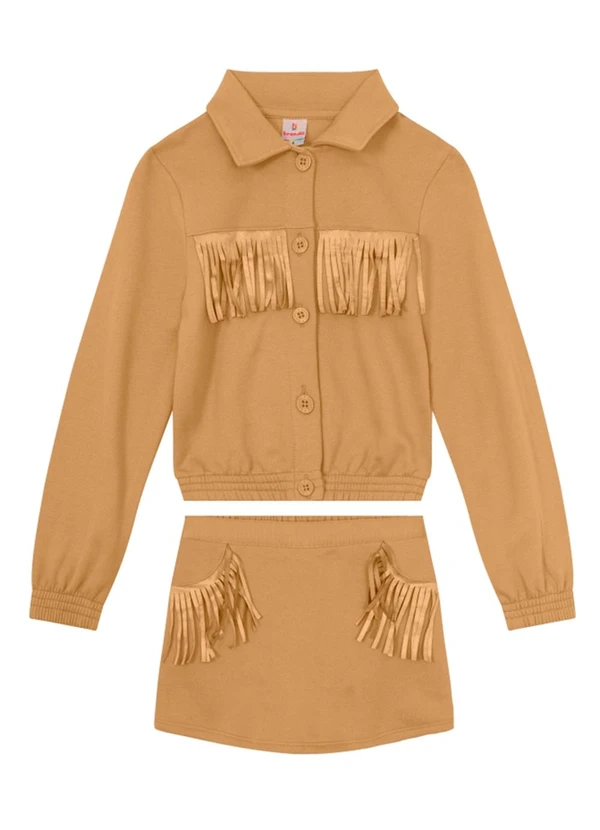 Brandili - Conjunto Infantil Menina em Moletom Marrom 2