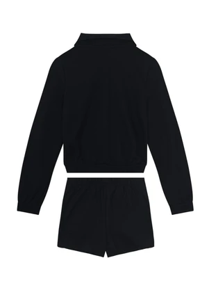 Brandili - Conjunto Infantil Menina em Moletom Preto - BRANDILI