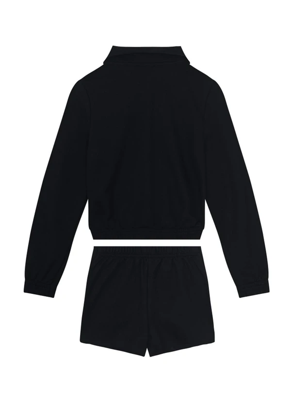 Brandili - Conjunto Infantil Menina em Moletom Preto 2