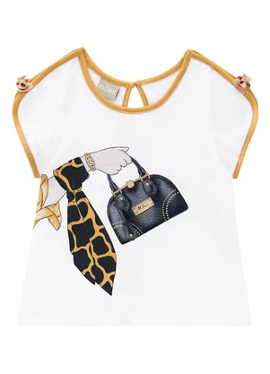 Milon - Conjunto Infantil Menina Estampa Branco - MILON