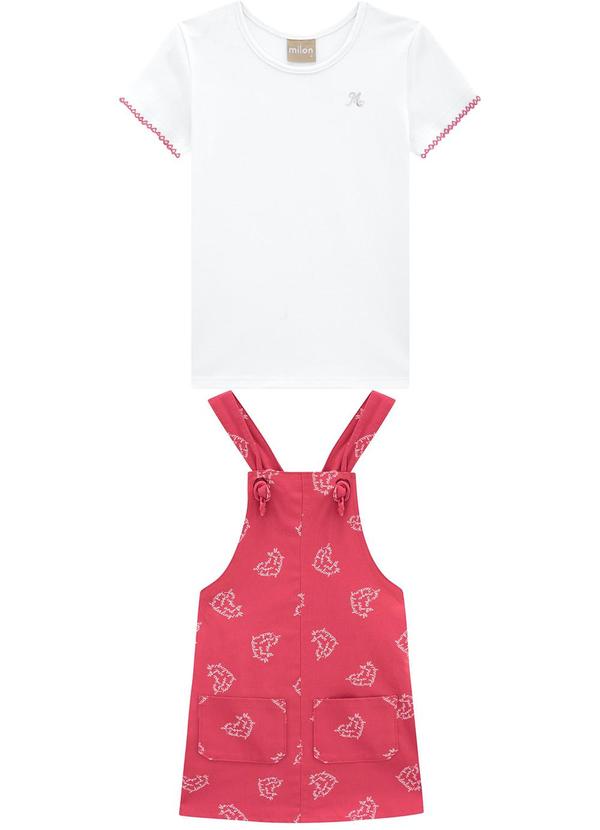 Milon - Conjunto Infantil Menina Estampa Branco