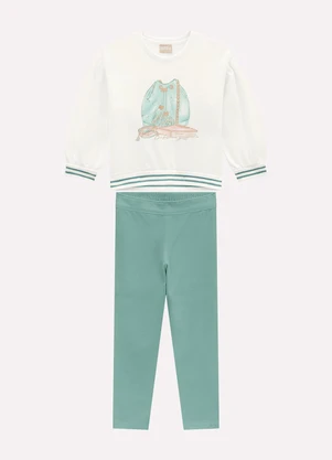 Milon - Conjunto Infantil Menina Estampa Off White - MILON