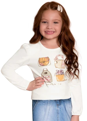 Milon - Conjunto Infantil Menina Estampa Off White - MILON