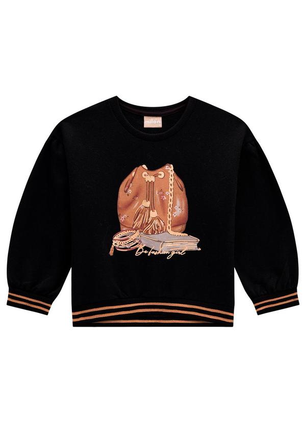 Milon - Conjunto Infantil Menina Estampa Preto 2