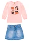 Milon - Conjunto Infantil Menina Estampa Off White - variação: Rosa