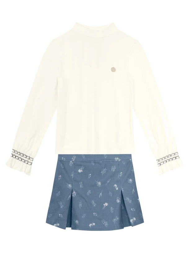 Brandili Mundi - Conjunto Infantil Menina Floral Bege