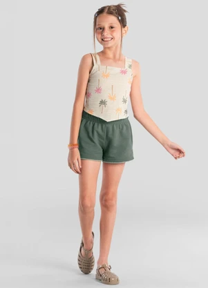 Brandili - Conjunto Infantil Menina Floral Bege - BRANDILI