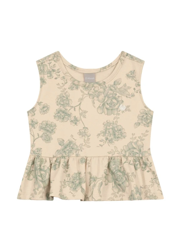 Brandili Mundi - Conjunto Infantil Menina Floral Bege 3