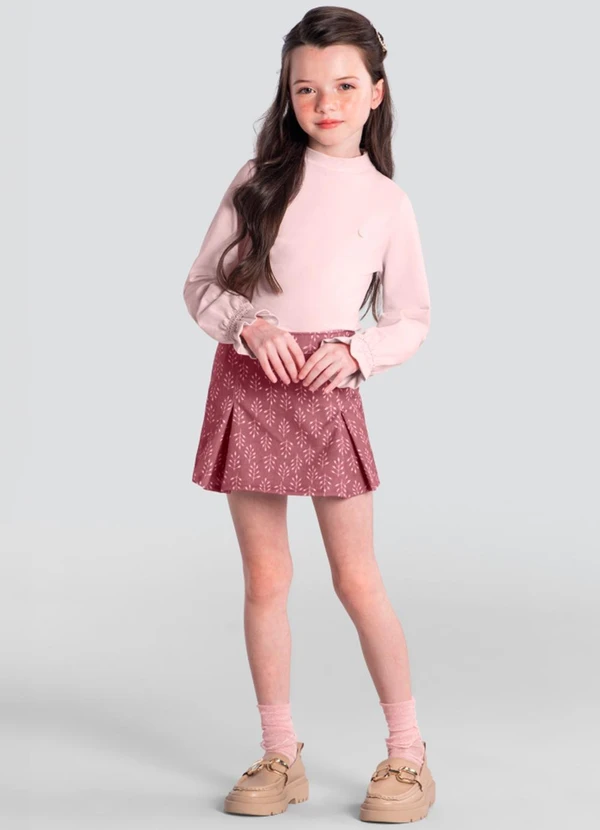 Brandili Mundi - Conjunto Infantil Menina Floral Rosa