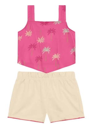 Brandili - Conjunto Infantil Menina Floral Rosa - BRANDILI