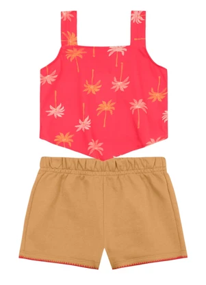 Brandili - Conjunto Infantil Menina Floral Vermelho - BRANDILI