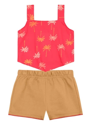 Brandili - Conjunto Infantil Menina Floral Vermelho - BRANDILI