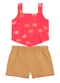 Brandili - Conjunto Infantil Menina Floral Rosa - variação: Vermelho