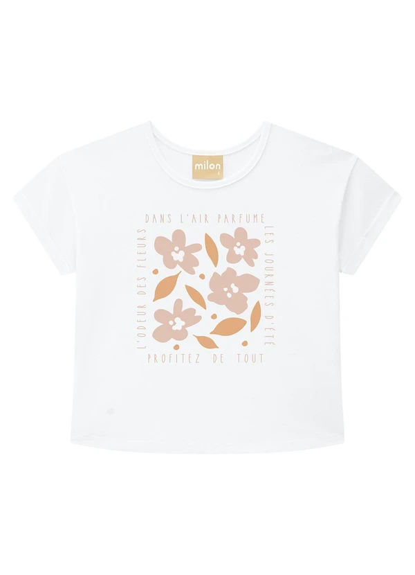 Milon - Conjunto Infantil Menina Flores Branco 2