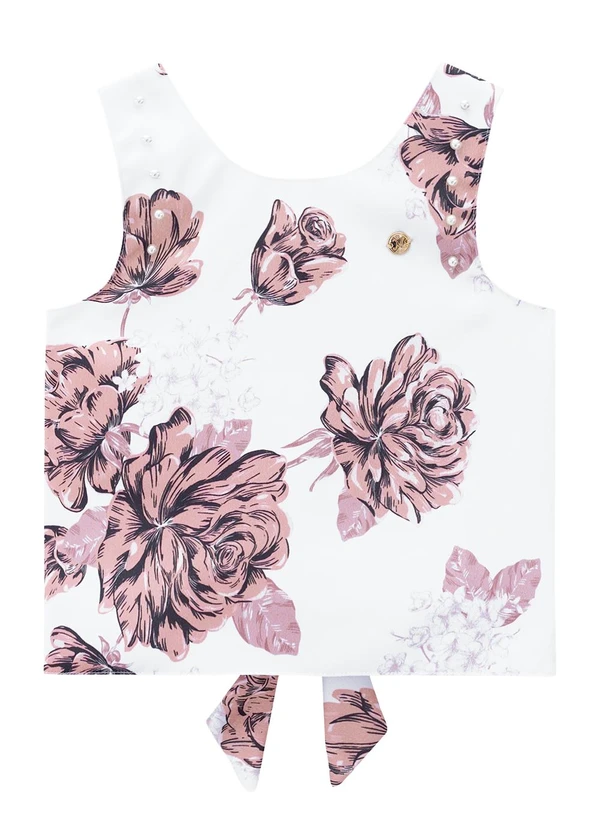 Milon - Conjunto Infantil Menina Flores Branco 2