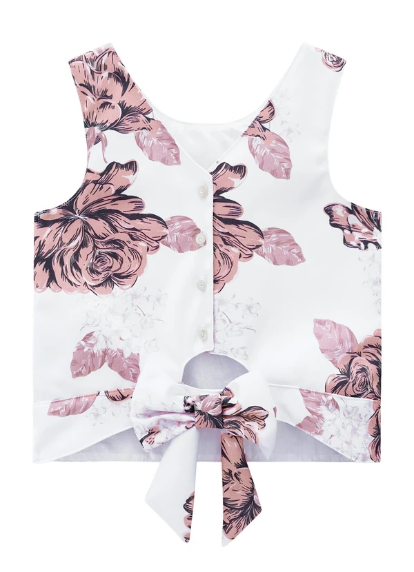 Milon - Conjunto Infantil Menina Flores Branco 3