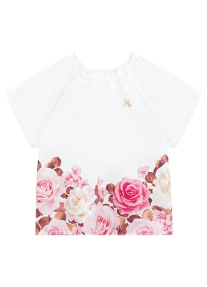 Milon - Conjunto Infantil Menina Flores Branco - MILON