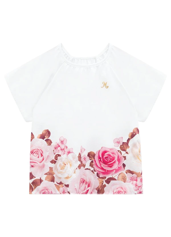 Milon - Conjunto Infantil Menina Flores Branco 2