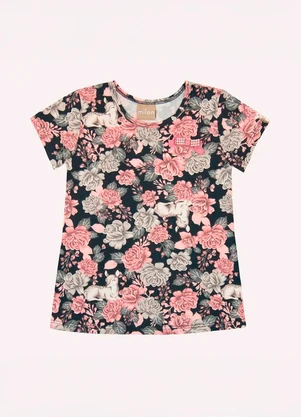 Milon - Conjunto Infantil Menina Flores Cinza - MILON