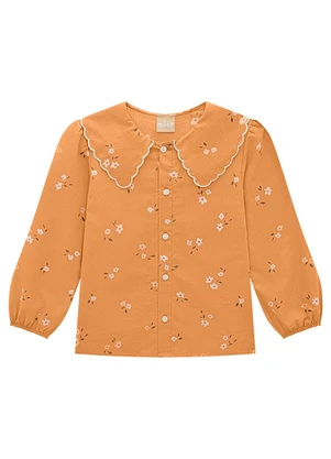 Milon - Conjunto Infantil Menina Flores Marrom - MILON