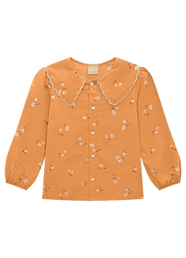 Milon - Conjunto Infantil Menina Flores Marrom 2