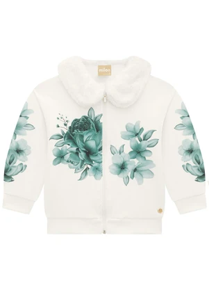 Milon - Conjunto Infantil Menina Flores Off White - MILON