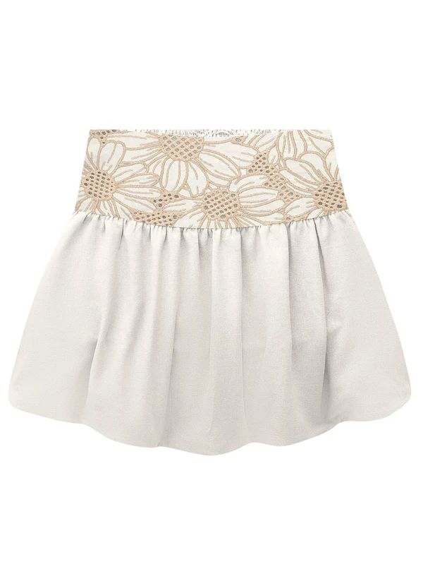 Milon - Conjunto Infantil Menina Flores Off White 4