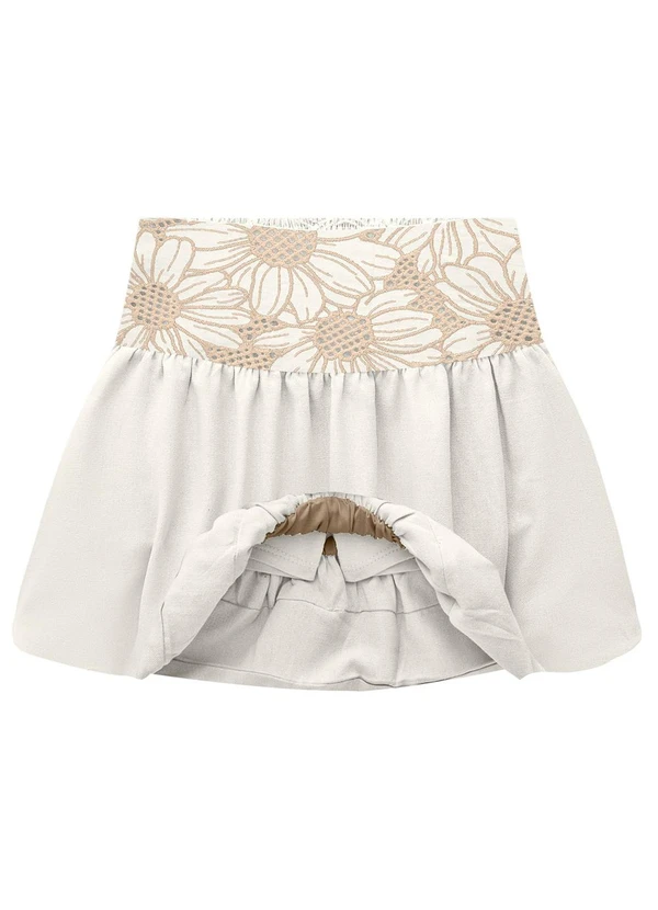 Milon - Conjunto Infantil Menina Flores Off White 5