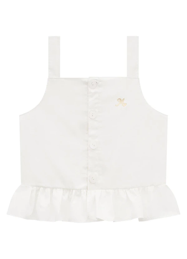 Milon - Conjunto Infantil Menina Flores Off White 2