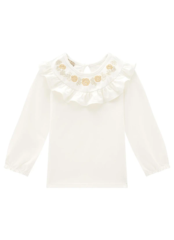 Milon - Conjunto Infantil Menina Flores Off White 2