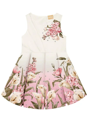 Milon - Conjunto Infantil Menina Flores Rosa - MILON
