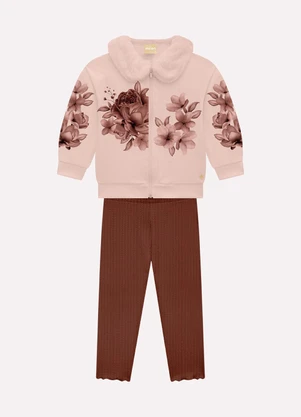 Milon - Conjunto Infantil Menina Flores Rosa - MILON