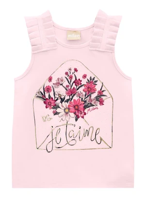 Milon - Conjunto Infantil Menina Flores Rosa - MILON