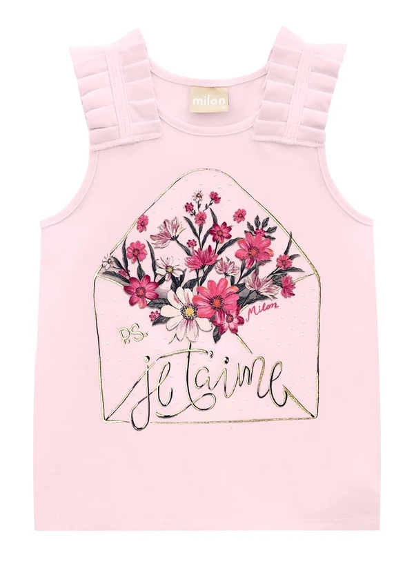 Milon - Conjunto Infantil Menina Flores Rosa 2